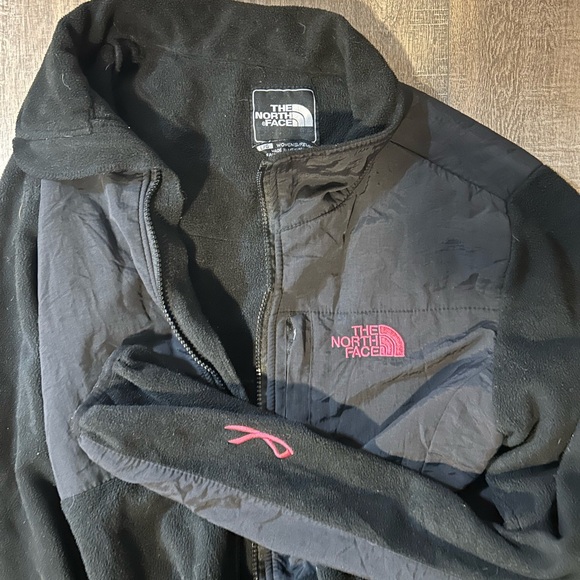 The North Face Black Jacket with Pink Logo - Picture 1 of 4